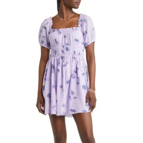B.P. (sold at Nordstrom's) Shirred Puff Sleeve Cotton Prairie Dress - Small - Picture 2 of 6